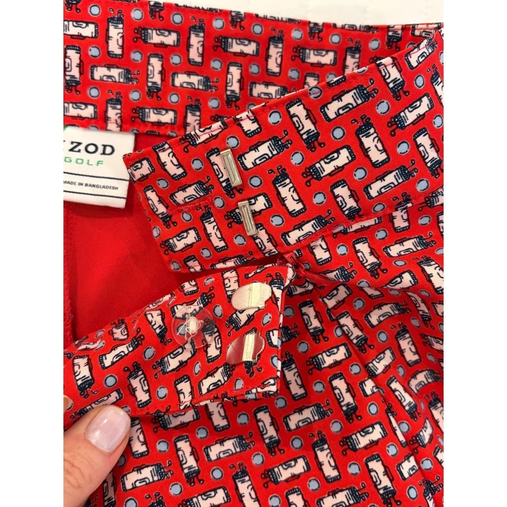 IZOD Golf‎ Skort Womens 14 Red Golf Bag Print Active Skirt Mini Shorts Athletic